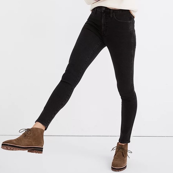 NWT Madewell 10" High Rise Skinny Jeans in Starkey Wash Faded Black Size 27 - Picture 6 of 16